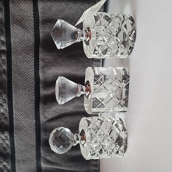 NWT. 3 Pieces of Clear Solid Decorative Look Bottles. - Picture 1 of 11